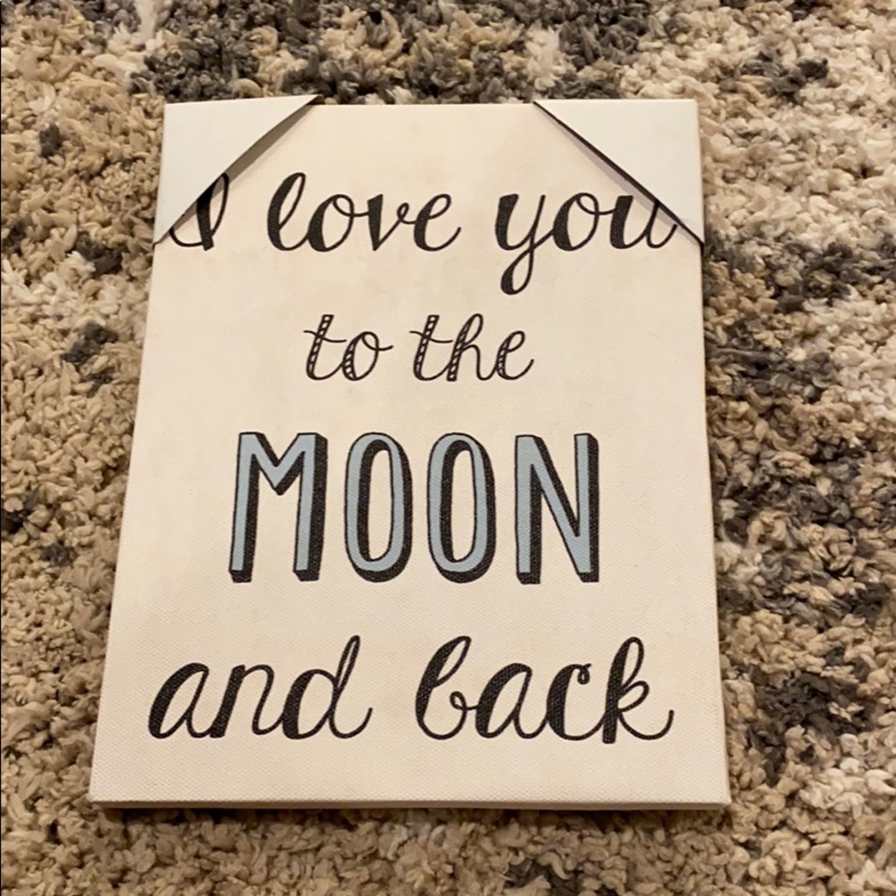 I love you to the moon and back decorative canvas